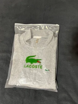 Jersey Lacoste Gris Media Cremallera