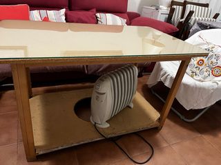 Mesa camilla con cristal