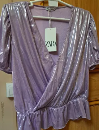 Blusa Zara Lila Talla L