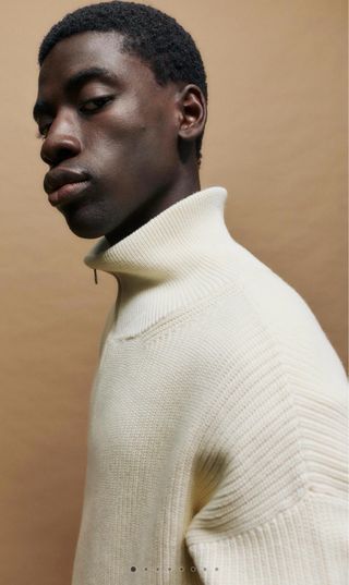 Jersey cuello cremallera hombre blanco