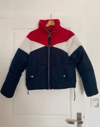 Chaqueta acolchada tricolor