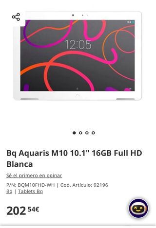 Tablet Bq Aquaris M10 10.1 Blanca