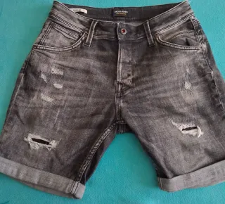 Pantalón corto vaquero Jack & Jones gris