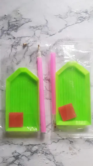 2 Vassoi Diamond Painting Verdi