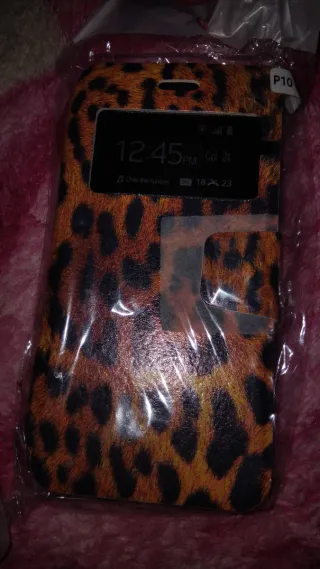 Funda Móvil Leopardo con Ventana