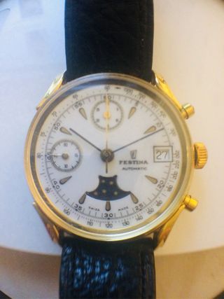 Festina Cronógrafo Automático Vintage Dorado