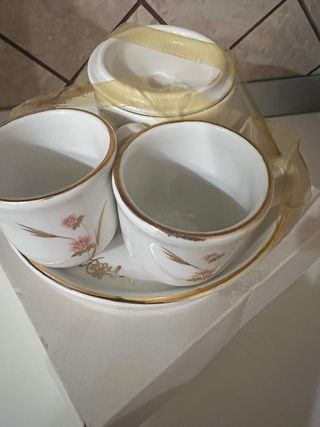 Set 2 Tazzine + Zuccheriera Vintage ceramica