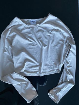 Crop top Gymshark manga larga beige Talla M