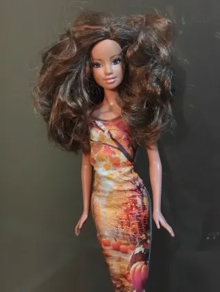 Barbie con vestito autunnale