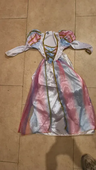 Disfraz Princesa Talla S Blanco Tul Colores