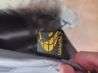 Chaqueta  piel beige/gris