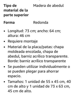 Juego 2 mesas redondas madera IKEA SVALSTA