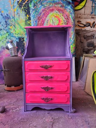 Mueble Madera Vintage Pintado a Mano