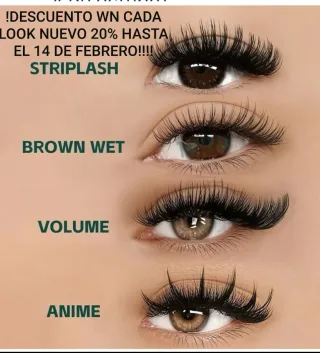 Extensiones de Pestañas Striplash, Brown Wet, Volu
