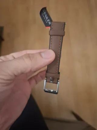 Correa Stailer Piel/Caucho 18mm Marrón/Plata