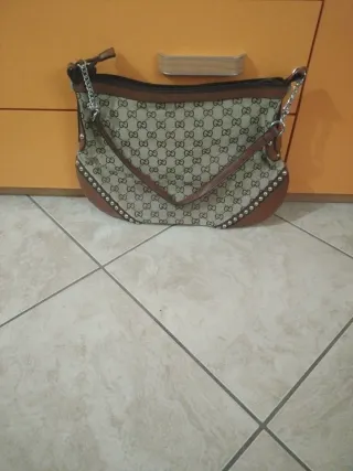 Borsa vintage Gucci beige e marrone