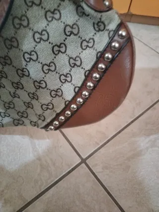 Borsa vintage Gucci beige e marrone