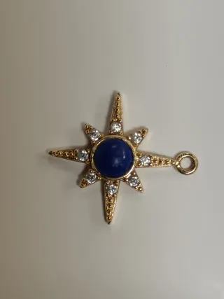 Pendente Stella Blu Oro Zirconi