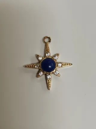 Pendente Stella Blu Oro Zirconi