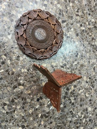 Mesa auxiliar/taburete decorativo plegable