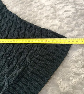 Poncho Vintage Knit Black - Capa Retro Style Y2K