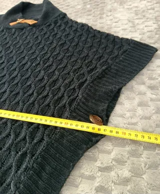 Poncho Vintage Knit Black - Capa Retro Style Y2K