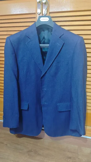 Americana de lino azul