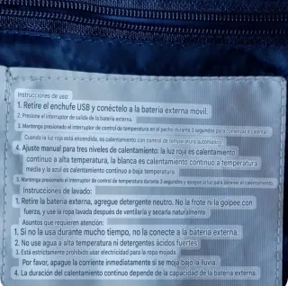 A estrenar Chaleco Calefactable Azul