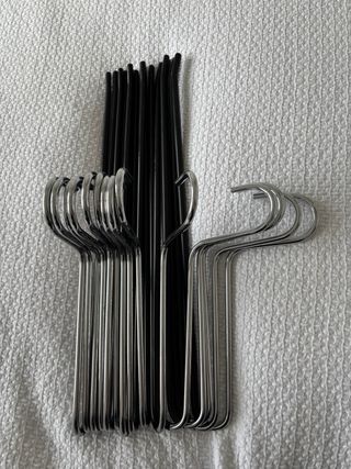 15 Perchas Antideslizantes Cortec Metal Negro