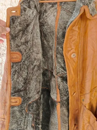 de abrigo largo de cuero de mujer