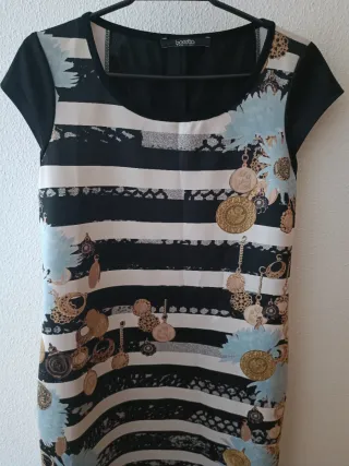 Vestido midi estampado, marca italiana BOCETTO