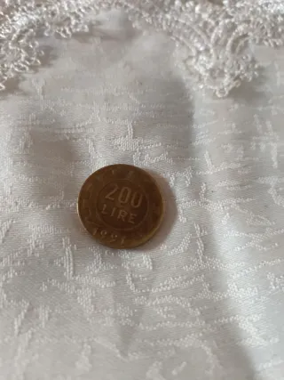 Moneta  da collezione duecento lire 1991