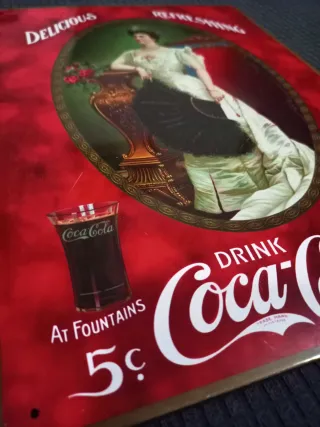 Cartel Vintage Coca-Cola de Hojalata