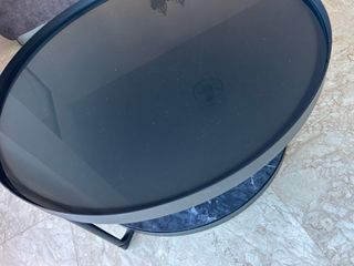 Mesa redonda cristal y mármol