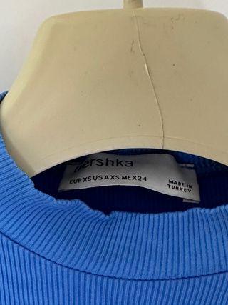 Top azul manga larga Bershka
