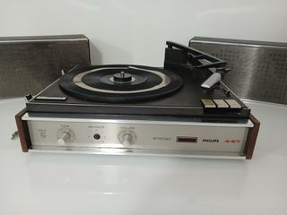 Giradischi Philips 447 con Altoparlanti Vintage