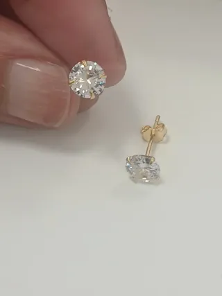 Brincos Zircônia Dourada 6mm