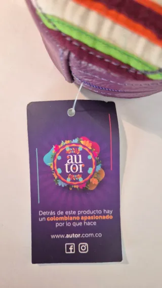 Monedero piel y Mola colombiana Hecho a Mano