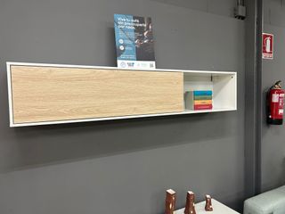 Mueble salón 2 módulos madera y blanco