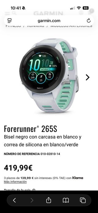 Garmin Forerunner 265S GPS Smartwatch