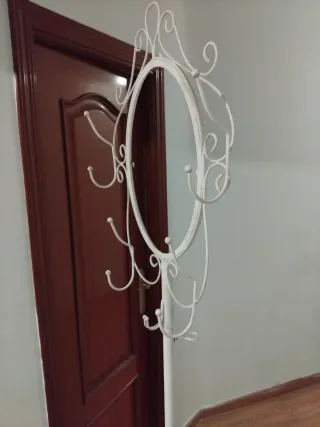 Perchero Paraguero Metal Blanco 190cm