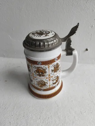 Jarra Cerveza Horóscopo Cerámica Metal