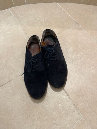 Zapatos de ante azul para hombre