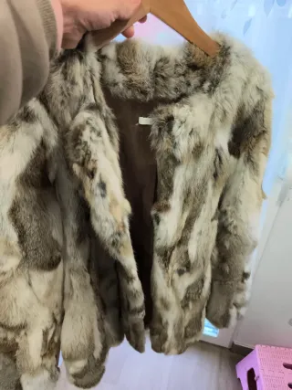 Abrigo de piel de conejo 100%