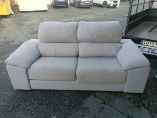 Sofá de tela gris 2 plazas