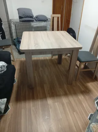 Mesa plegable y 4 sillas salón