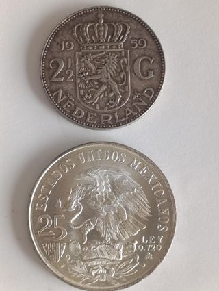 Lote 2 Monedas Plata 720