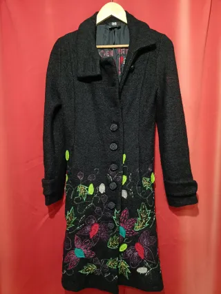 Abrigo Desigual Negro Multicolor