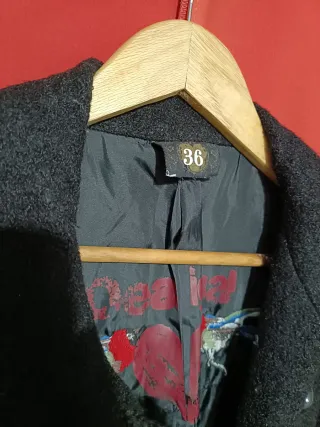 Abrigo Desigual Negro Multicolor