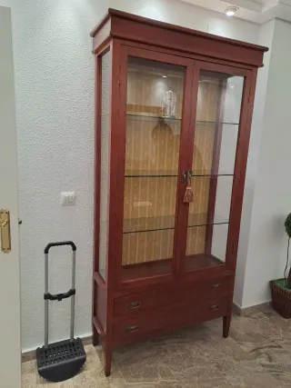 Vitrina de madera y cristal